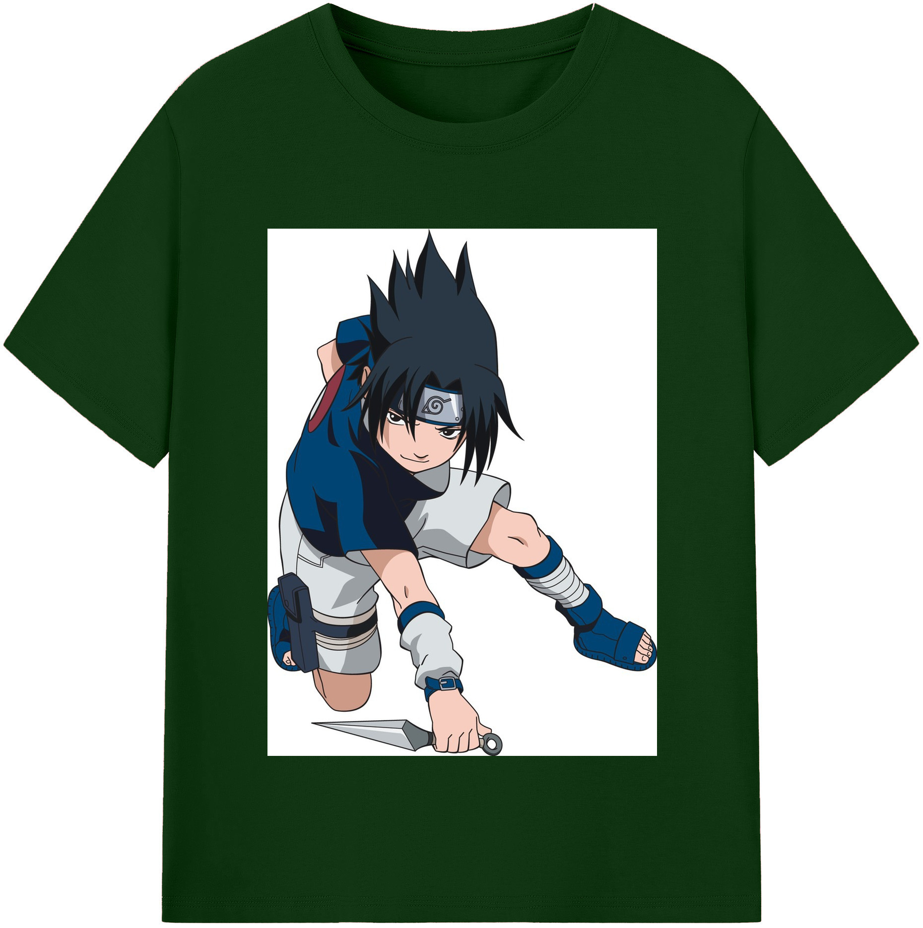 （画像用） NARUTO -ナルト- うちは サスケ Uchiha Sasuke 綿100％半袖Tシャツ（フロントプリント）